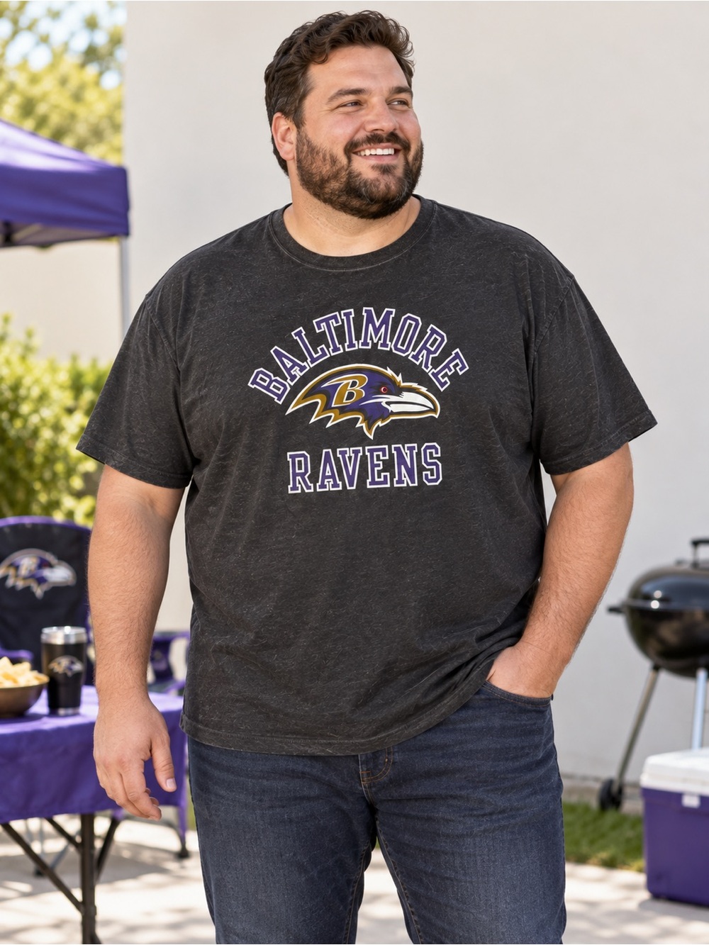 Nike Baltimore Ravens NFL Men’s 2XL Heathered Graphic T-Shirt